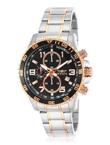 Invicta Men's 14877 Specialty Chronograph Black Textured Dial Two Tone Stainless Steel Watch
