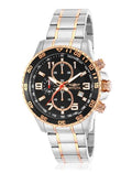 Invicta Men's 14877 Specialty Chronograph Black Textured Dial Two Tone Stainless Steel Watch