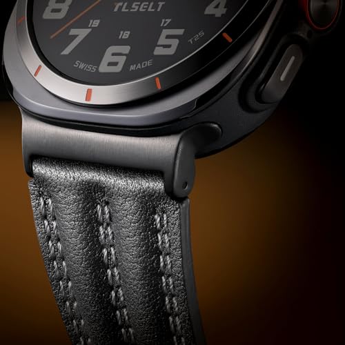 Tlselt Leather Band Compatible with Samsung Galaxy Watch Ultra 47mm(2025/2024), Genuine Leather Rugged Durable Classic Vintage Handcrafted Outdoor Business Travel Gift Samsung Watch Strap for Men