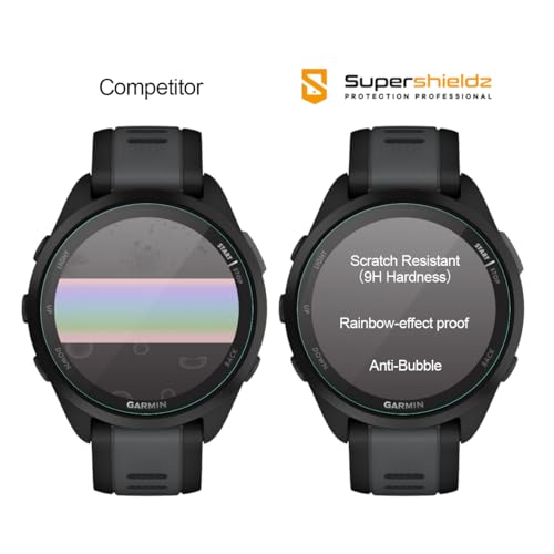 Supershieldz (3 Pack) Designed for Garmin Forerunner 165/165 Music Tempered Glass Screen Protector, Anti Scratch, Bubble Free