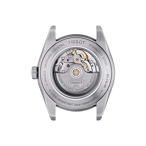 Tissot mens Gentleman Stainless Steel Dress Watch Grey T1274071104100