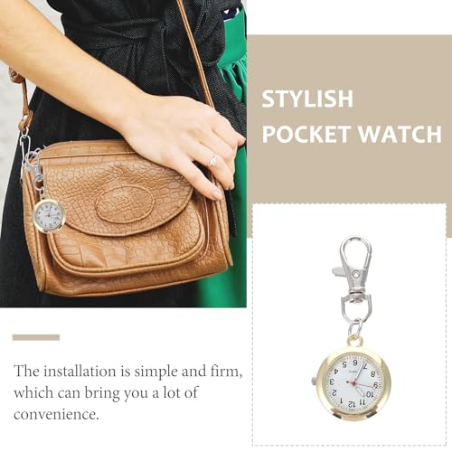 Veemoon Clip on Pocket Watch: 2.8 Inch Portable Nurse Badge Watch with Second Hand for Nurses Doctors Chefs Students Unisex