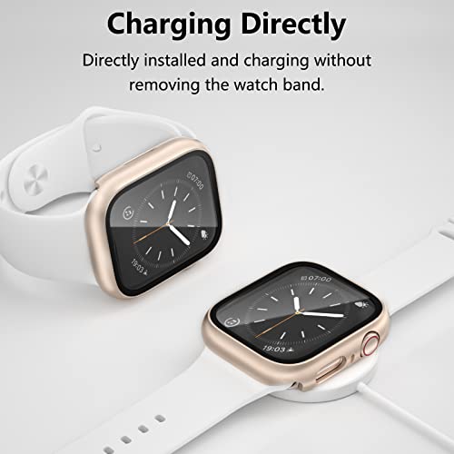 COMMUTER 3 Pack Case with Tempered Glass Screen Protector for Apple Watch SE(3nd) 2025 SE 2/1 Series 6/5/4 40mm, Hard PC Ultra-Thin Cover for iwatch SE 3/SE 2/SE/6/5/4 40mm, Black/Clear/Starlight