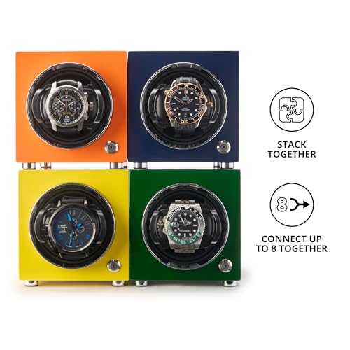 BARRINGTON Automatic Watch Winder Box | Single Watch Winder Box | Silent Japanese Motor | Adjustable TPD 650-1950 | Cushion for Wrists from 16.5cm/6.5” to 21.5cm/8.5” | Black