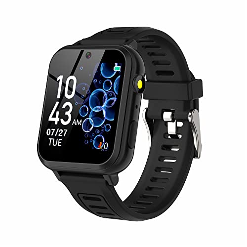 Phyulls Smart Watch for Kids, Smart Watch Toys with 39 Games Camera Video Recorder Music Alarm Calculator Calendar Flashlight Stopwatch Pedometer Gift Toys for 3-12 Years Old Boys and Girls (Black)
