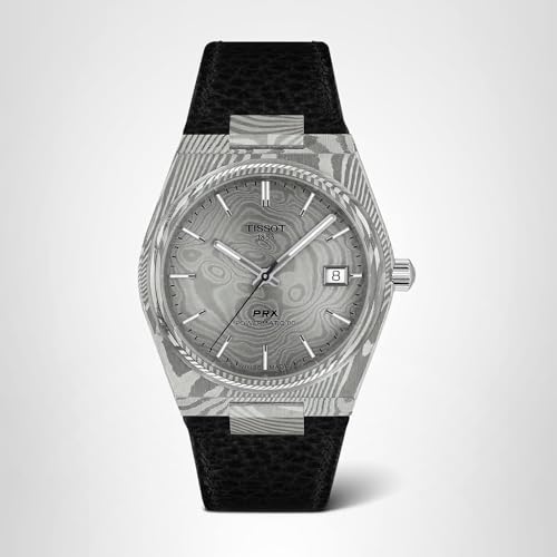Tissot PRX 38mm, Swiss Automatic Watch for Men, Damascus Steel Case, Grey Dial, T1378079608100