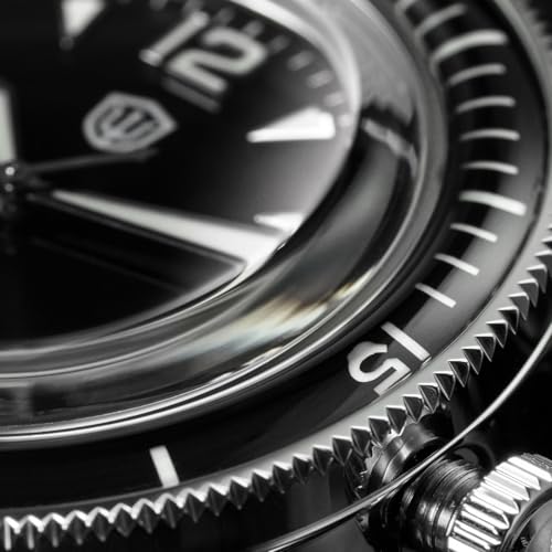 watchdives WD50Q Dive Watch for Men, 38mm, Enamel Black