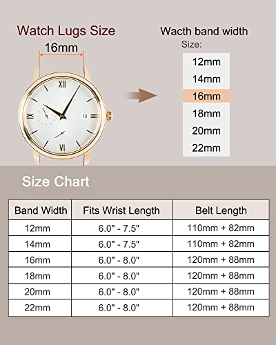 uxcell Black Genuine Leather Band 12mm Width, Flat Thin Elegant Leather Watch Strap for Women