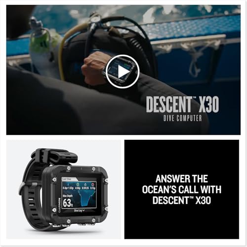Garmin Descent™ X30, Rugged Dive Computer, Surface GPS, Button Controls, Vibrant 2.4-inch Color Display, Up to 30 Hours of Battery Life