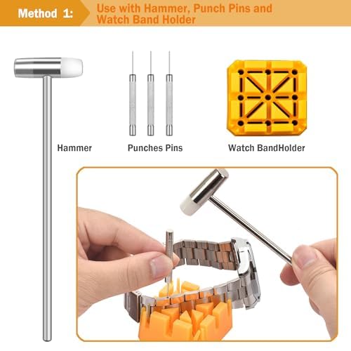 EasyTime Watch Repair Tool Kit for Watch Link Removal and Battery Replacement, 149 PCS Watch Back Remover for DIY Beginners Professional Collectors with Case and Instructions
