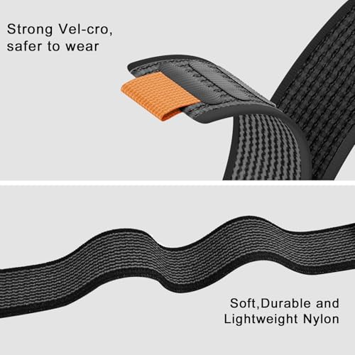 Koazon Trail Loop Nylon 20mm Watch Bands Compatible with Garmin Forerunner 165/55/Vivoactive 5/6,Soft Breathable Adjustable Sports Replacement Strap for Garmin Venu Sq 2/Sq/Venu Men Women