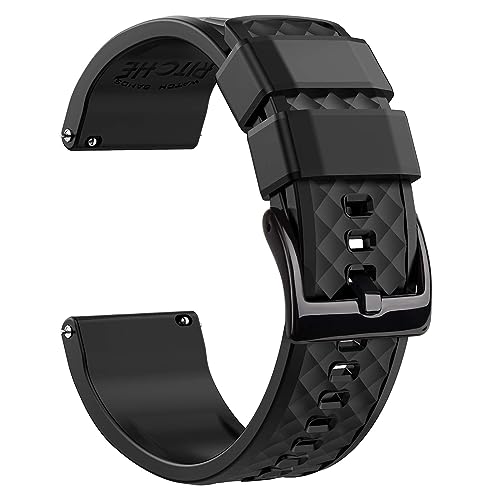 Ritche Christmas Gift 22mm Silicone Watch Band Compatible with Samsung Galaxy Watch 3 (45mm) Samsung Gear S3 Classic Watch Quick Release Rubber Watch Bands for Men Women, White Elephant Gifts, Stocking Stuffers for Men