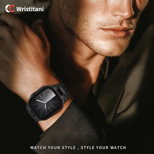 Wristitani Leather Bands Compatible with Apple Watch Band 49mm 46mm 45mm 44mm 42mm for Men, Metal Connector & Genuine Leather Replacement Straps for iWatch Ultra3/2/1 SE3/2/1 Series 11 10 9 8 7 6 5 4