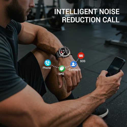 2026 Smart Watch for Men, Standalone GPS & Offline Maps, 5ATM Waterproof, 1.43" AMOLED, 4GB RAM, 178 Sports Modes, Compass, Heart Rate/SpO2/Stress/All-Day Sleep Monitor, Compatible Android iOS Black