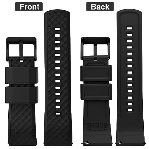 Ritche Christmas Gift 22mm Silicone Watch Band Compatible with Samsung Galaxy Watch 3 (45mm) Samsung Gear S3 Classic Watch Quick Release Rubber Watch Bands for Men Women, White Elephant Gifts, Stocking Stuffers for Men