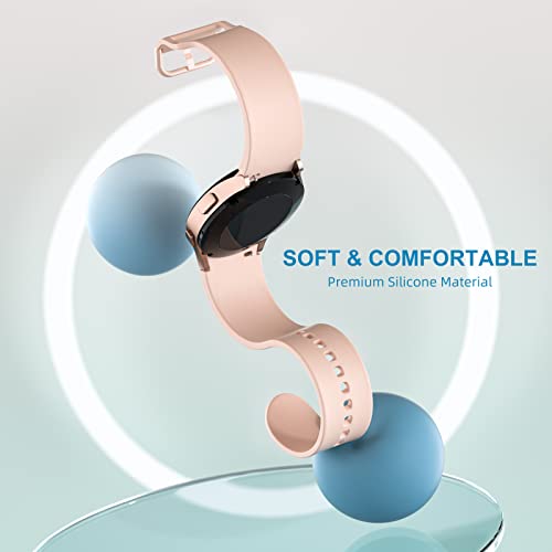Lerobo 5 Pack Compatible with Galaxy Watch 7 6 5 4 Band 40mm 44mm/ Galaxy Watch 6 4 Classic Band 43mm 47mm 46mm 42mm/Watch 5 pro 45mm,Active 2, 20mm Watch Band Soft Silicone Sport Women Men
