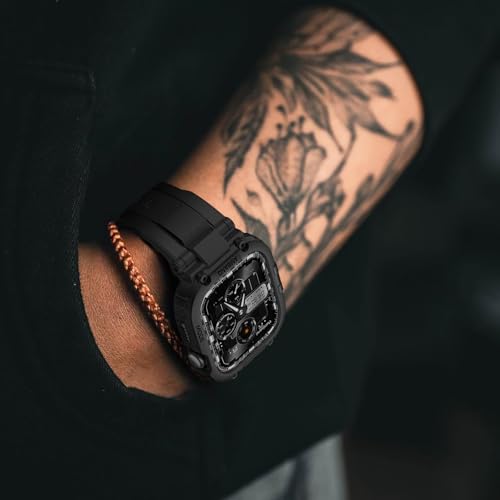 amBand Bands Case Compatible with Apple Watch Series 11/10 46mm for Men, M1 Sport Rugged Heavy Duty Cover Tactical Strap Military Grade Protective Bumper Protector for iWatch 46 mm Men Black