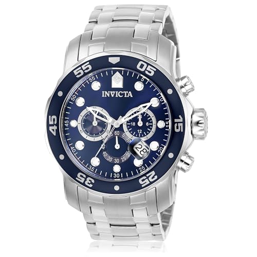 Invicta Men's 0070 "Pro Diver Collection" Stainless Steel and Blue Dial Watch