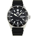 Orient Kano/Big Mako Men's Automatic Manual Winding Mechanical Sports Steel Silicone Wrist Watch - Underwater, Silicone Black, Strap