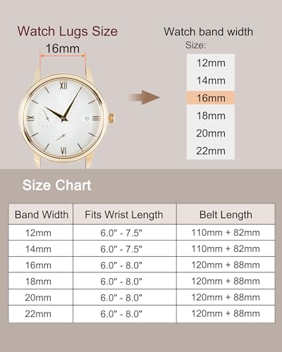 uxcell Black Genuine Leather Band 18mm Width, Flat Thin Elegant Leather Watch Strap Golden Tone Buckle for Women