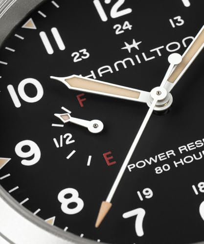 Hamilton Khaki Field Mechanical Mens Watch, 40mm Stainless Steel Case, Swiss made, Black Dial Analog Wrist Watch for Mens 100 Meters Water resitance, Sapphire Crystal, 3-Hand Movement, Stainless Steel Bracelet