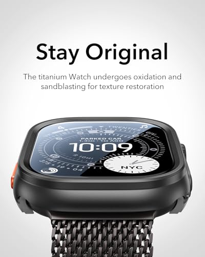ESR for Apple Watch Ultra 3 /Ultra 2 /Ultra Case with Screen Protector 49mm (2025) Military Grade Protection, Aluminum Alloy Case with 2 Pack Armorite Glass Protector Set, Stay Original, Black