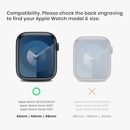 amBand Compatible with Apple Watch Series 9/8/7/SE (3/2/1)/6/5/4/3 Band for Men 45mm 44mm 42mm Case, Rugged Sport Strap for iWatch 45/44 mm Military Protective Cover Bumper Drop-Proof, Matte Black