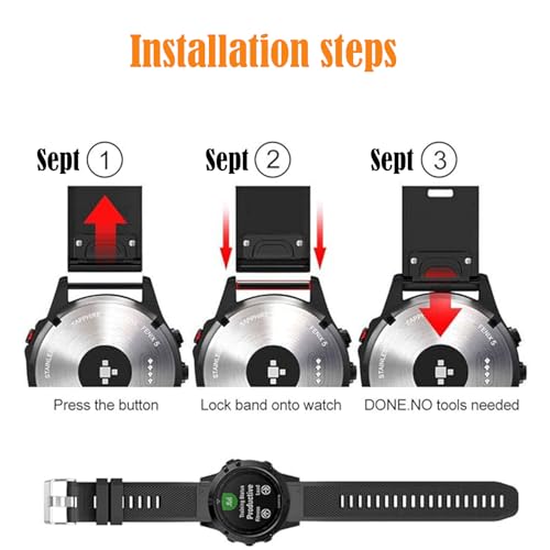 2 Pack Compatible with Garmin Fenix 5 / Fenix 6 / Fenix 7 Band/Fenix 8 (47mm) Band, QuickFit 22mm Watch Band for Fenix 7 Pro/Fenix 6 Pro/Fenix 5 Plus Watch Bands (black/black)