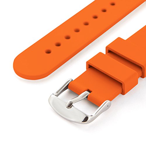 Archer Watch Straps - Soft Silicone Quick Release Watch Bands (Portland Orange, 22mm)
