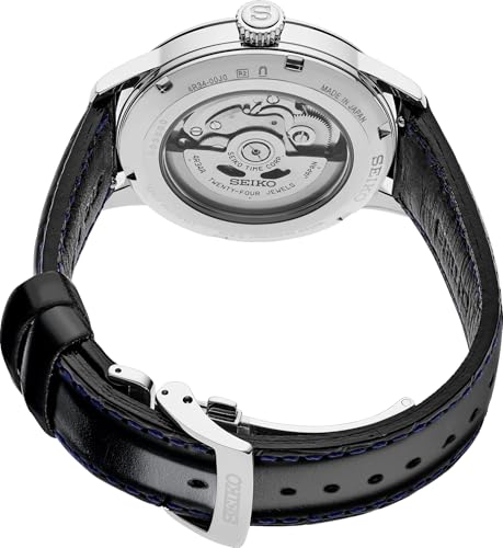 SEIKO Presage SSK049 Men's Cocktail Time GMT Leather Band Silver Dial Automatic Watch
