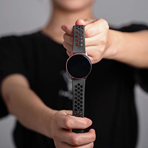 Lerobo for Galaxy Watch 7 Band Compatible with Samsung Galaxy Watch 6 5 4 Band 44mm 40mm/Galaxy Watch 6 Classic 47mm 43mm/Watch 4 Classic/Watch 5 Pro 45mm, 20mm Soft Silicone Sport Band for Men,Black
