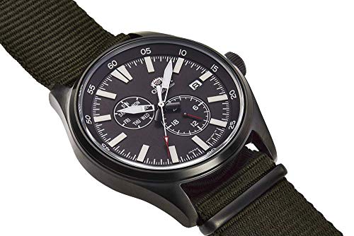 Orient Men's Stainless Steel Japanese Automatic Sport Watch with Nylon Strap, Green, 21.7 (Model: RA-AK0403N10A), Gray