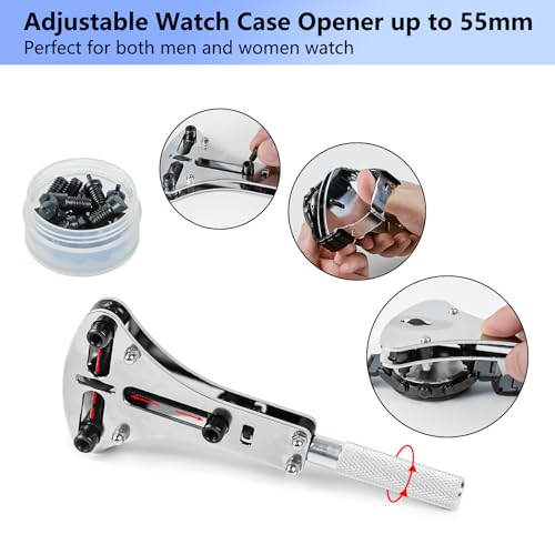 Zistel Watch Repair Kit + Watch Press, Watches Band Link Pin Set with Carrying Case, Watch Battery Replacement Tool Kit, Watch Tools with Spring Bar Tool