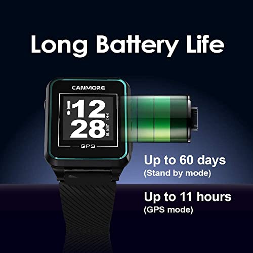 CANMORE TW353 Golf GPS Watch for Men and Women, High Contrast LCD Display, Free Update Over 41,000 Preloaded Courses Worldwide, Lightweight Essential Golf Accessory for Golfers, Turquoise/Gray