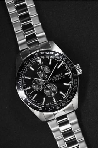 Invicta Aviator Men 45mm Stainless Steel Silver Black dial VH67 Quartz