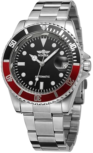MASTOPMen’s Automatic Mechanical Watches Business Stainless Steel Band Waterproof Military Luminous Classic Analog Dress Wrist Watch for Men,Auto Date