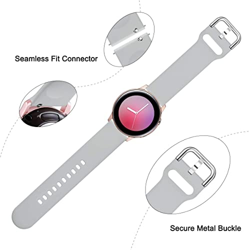 Lerobo Bands Compatible with Samsung Galaxy Watch Active/Active 2 44mm 40mm/Galaxy Watch 3 41mm/Galaxy Watch 42mm,20mm Soft Silicone Sport Strap Replacement bands,3 Pack,Large,Black Navy Blue Gray