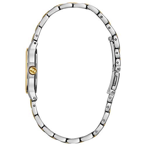 Bulova Ladies' Classic Dress 3-Hand Quartz Stainless Steel Watch, Two Tone Gold, 28mm Style: 98L217