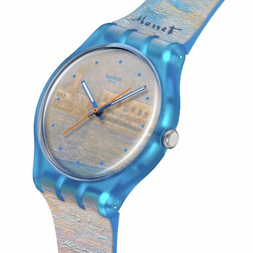 Swatch New Gent Unisex Casual Watch Bio-sourced Blue Quartz Water Resistant Monet's Palazzo DUCALE