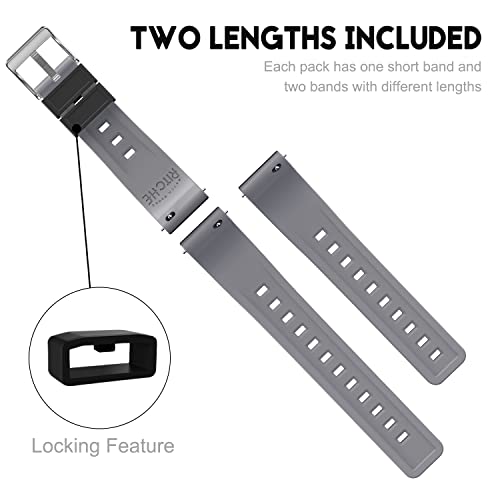 Ritche Christmas Gift Christmas Stocking Stuffers 18mm Silicone Watch Band Quick Release Rubber Watch Bands for Men Women, White Elephant Gifts, Stocking Stuffers for Men