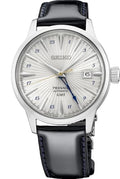 SEIKO Presage SSK049 Men's Cocktail Time GMT Leather Band Silver Dial Automatic Watch