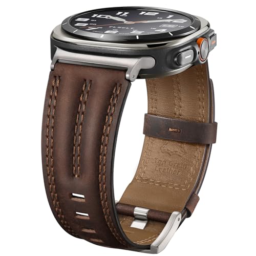 Tlselt Leather Band for Samsung Galaxy Watch Ultra 2/Ultra 47mm Men