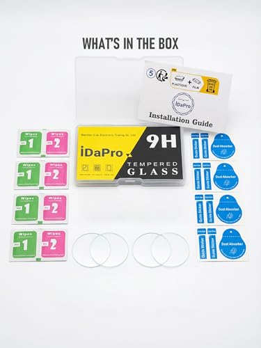 iDaPro 4Pack Screen Protector for Samsung Galaxy Watch 8/7/6/5/4 (44mm)[4Pcs],9H Tempered Glass Protection Kit in Reusable Storage Case,Anti-Scratch,Bubble-Free,Easy Installation