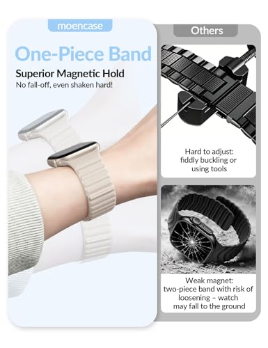 Patented Magnetic Sport Silicone Band Compatible with Apple Watch Bands 40mm 38mm 41mm 44mm 45mm 42mm 49mm Women Men, Soft Silicone Sport Loop Strap for iWatch Series 11 10 9 8 7 6 5 4 3 2 1 SE Ultra