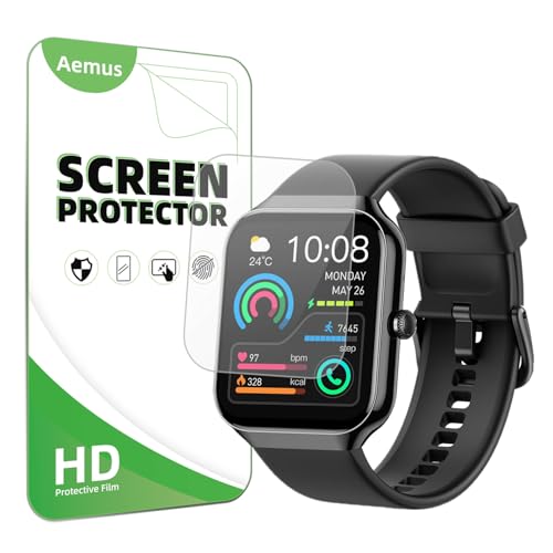Aemus Screen Protector Compatible for Coucur, Fempoin Y66 Smart Watch 1.96" (6 Pack) Clear TPU Soft Film Compatible for HOMOGO K51 / Motast P99 / taopodo P98 Smart Watch