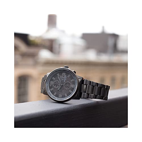 Citizen Men's Eco-Drive Weekender Nighthawk Chronograph Watch in Black IP Stainless Steel, Black Dial (Model: CA0295-58E)