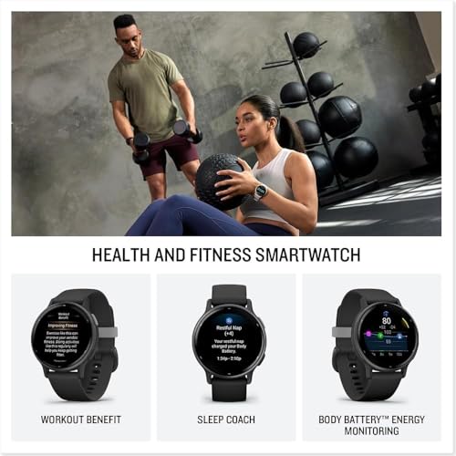 Garmin vívoactive 5, Health and Fitness GPS Smartwatch, AMOLED Display, Up to 11 Days of Battery (Renewed) (Slate)