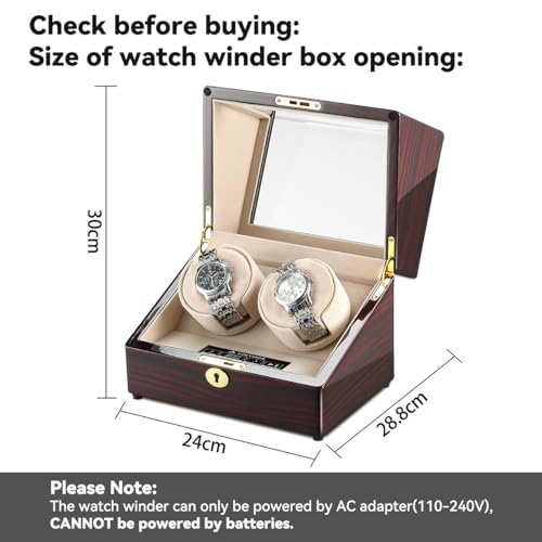CHIYODA Dual Watch Winder for Automatic Watch, Men's and Women's Watches with 2 Mabuchi Motors, LCD Control Touch Screen, Perfect Display for Home and Office