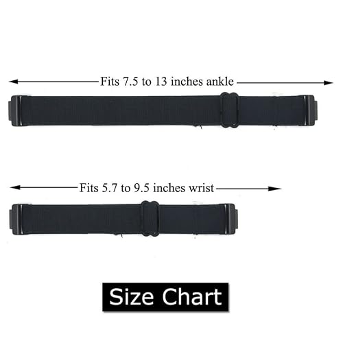 Grestun 2-Pack Adjustable Elastic Bands, Wrist and Ankle bands with Tri-glide Slider for Fitbit Inspire 3, Stretchy Band for Men and Women (Black, Medium)