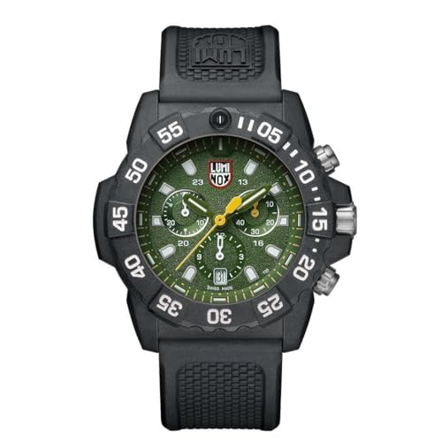 Luminox - Navy Seal XS.3597 - Mens Watch 45mm - Military Dive Watch in Black/Green Date Function Chronograph 200m Water Resistant - Mens Watches - Made in Switzerland